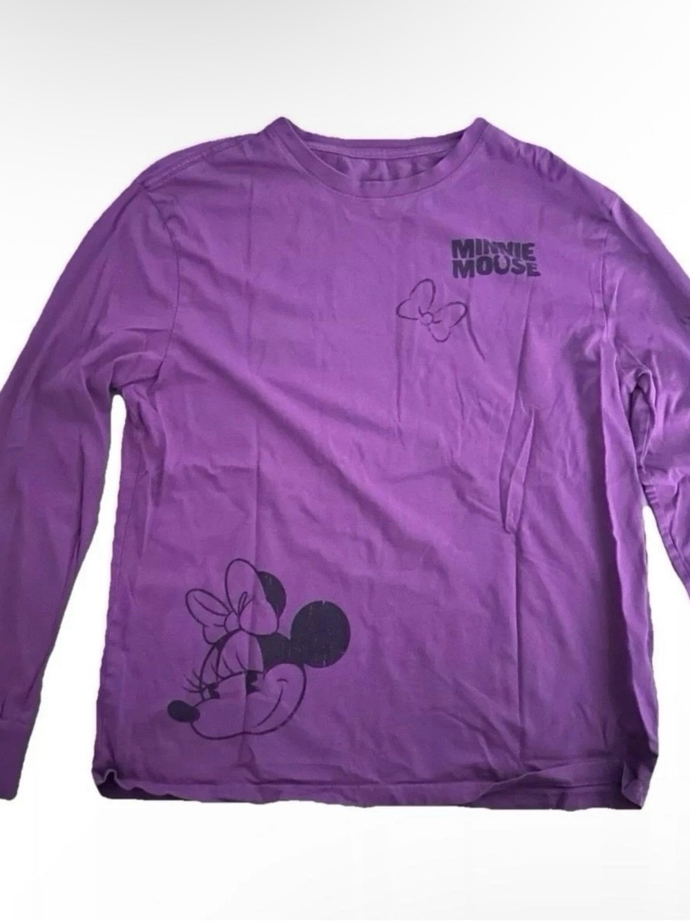 Disney Parks Purple Minnie Mouse Long Sleeve Shirt Size Medium